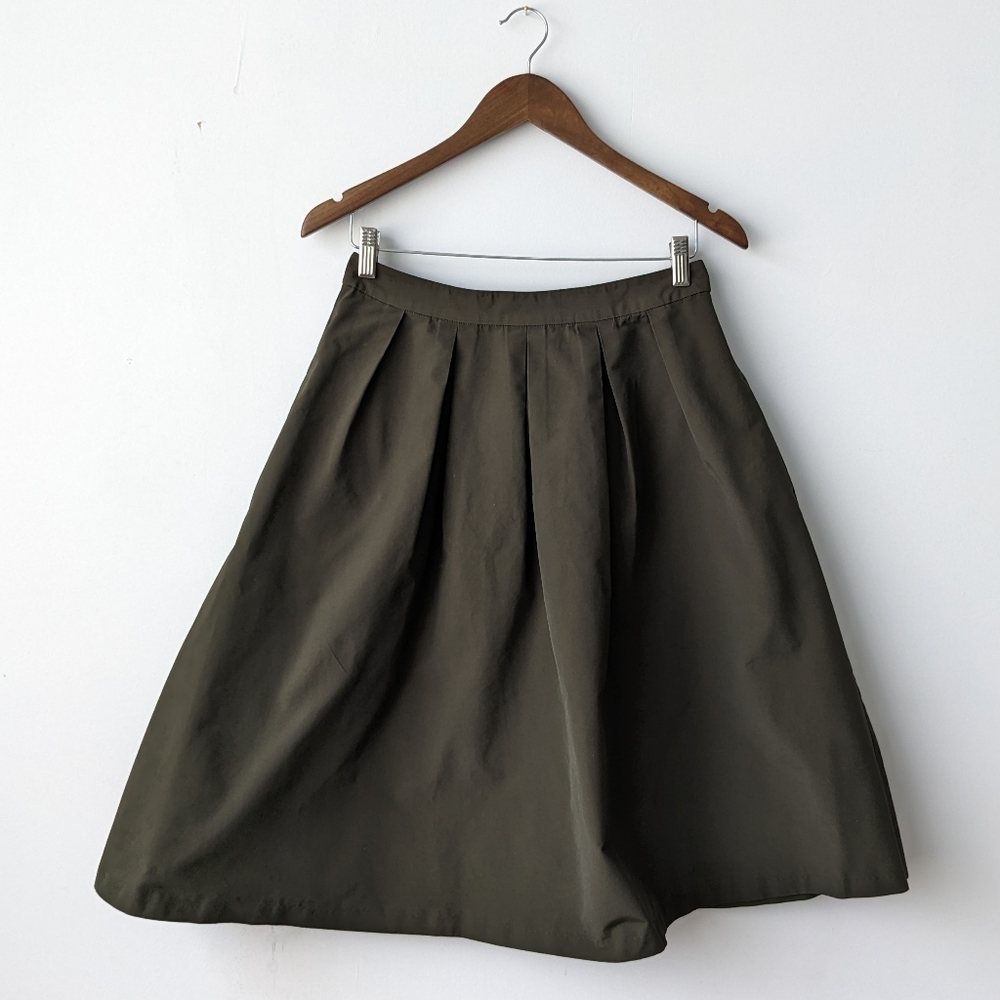 Bershka Khaki A-line Full Skirt Women's Size 6